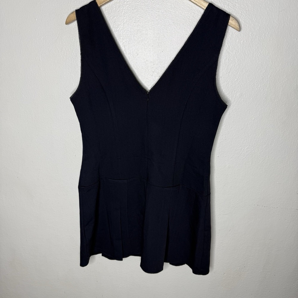 New Motel Ristia Dress Tailoring Navy Blue Womens Large Mini Preppy Babydoll - Picture 4 of 10